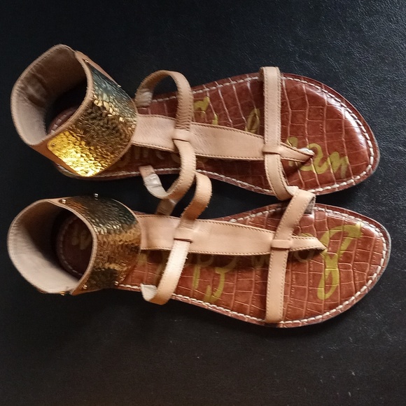 Sam Edelman Genette Gold and Tan Gladiator Sandals - Picture 10 of 14